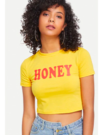 SHEIN Letter Print Crop Tee SHEIN Letter Print Crop Tee