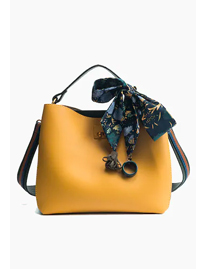 Scarf Decor Striped Strap Shoulder Bag Scarf Decor Striped Strap Shoulder Bag