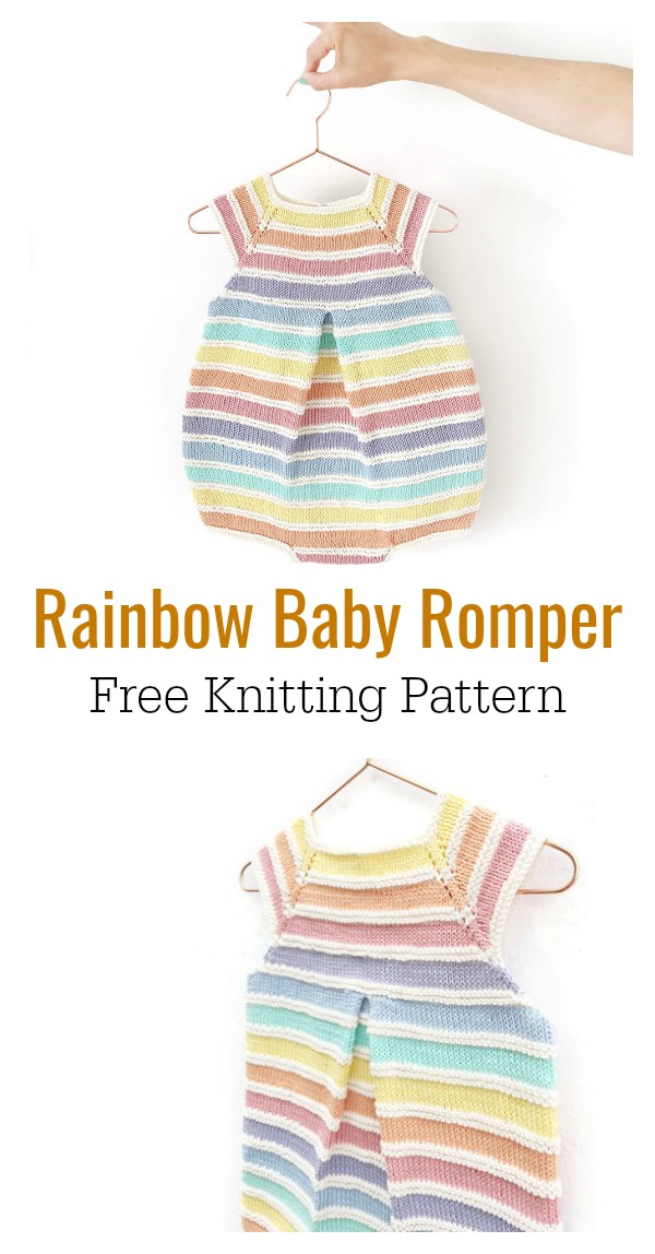 Baby Rainbow Romper Free Knitting Pattern 