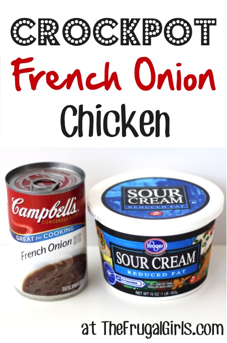 Crockpot French Onion Chicken Recipe from TheFrugalGirls.com