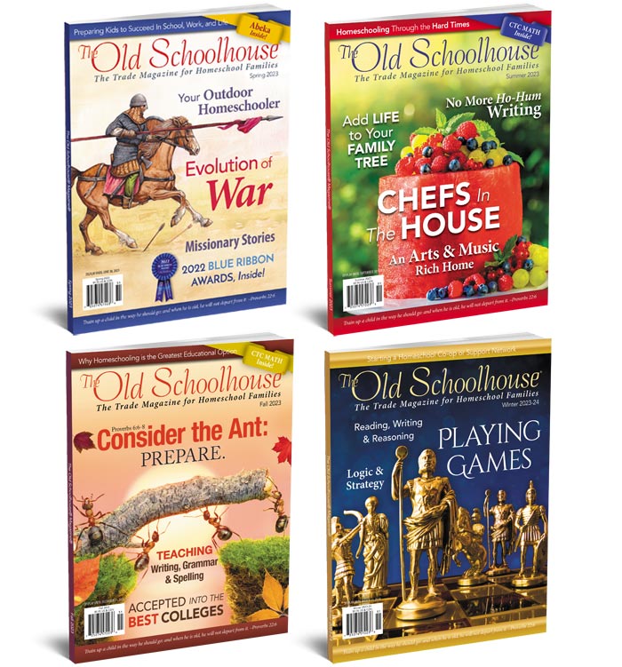 All SchoolhouseTeachers.com members can receive a free print subscription to The Old Schoolhouse® Magazine--delivered quarterly.
