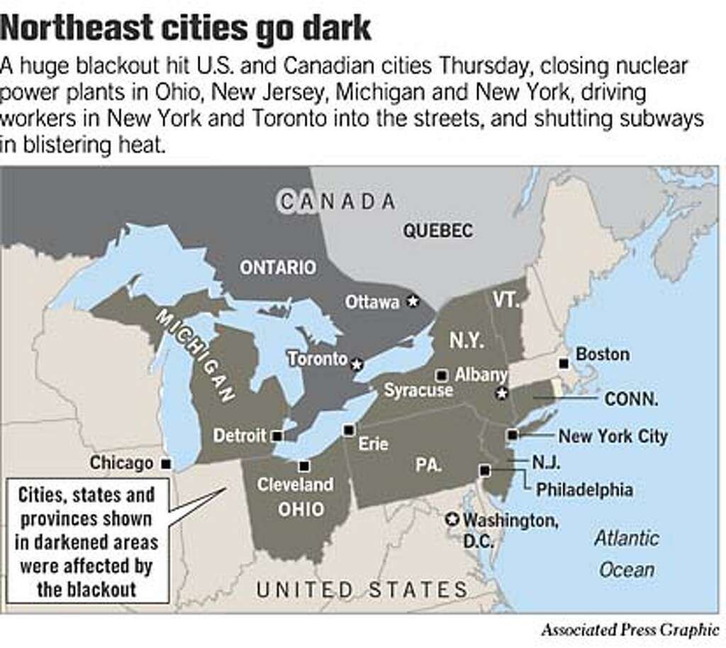Image result for a blackout hits the us and canada