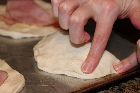 fold pillsbury grands in half and press to seal