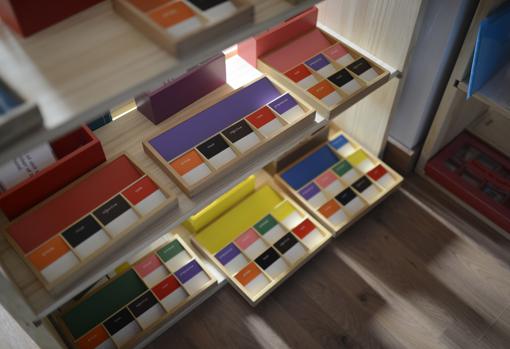Detalle de materiales Montessori del colegio