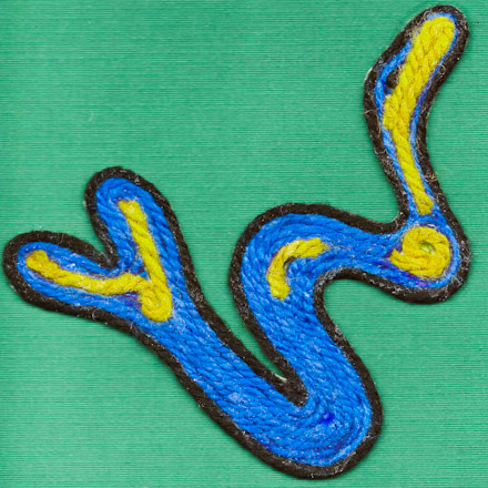 Snake yarn painting