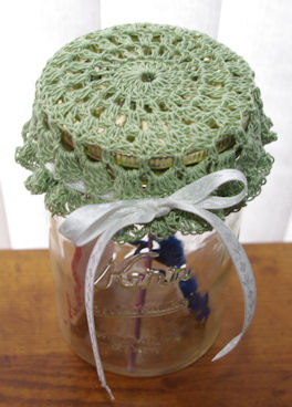 Wide Mouth Jar Lid Cover (or 6 doily) Crochet Pattern