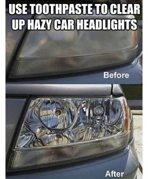 Image result for use toothpaste to clean headlights