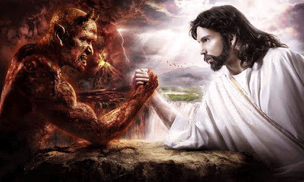 Risultati immagini per immagini di Cristo contro satana