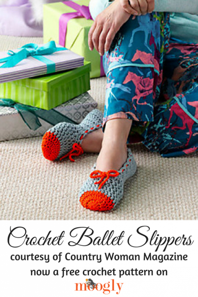 Crochet Ballet Slippers - free pattern on Mooglyblog.com!