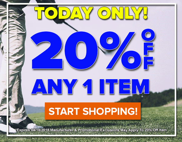 20% Off Any Single Item! Today ONLY!