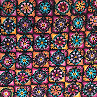 Stained glass flowers blanket