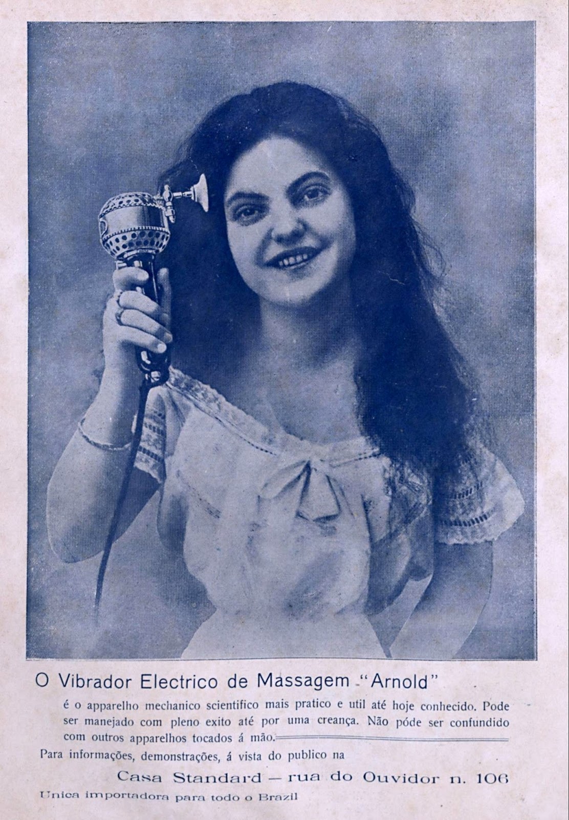 Propaganda antiga de vibrador elétrico apresentado em 1909