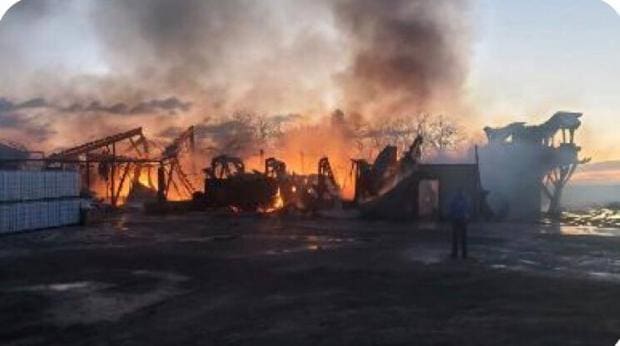 Another food plant in flames