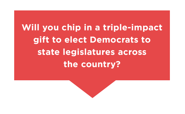 Will you chip in a triple-impact gift to elect Democrats to state legislatures across the country?