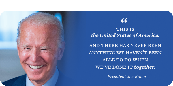 This is the United States of America. And there has never been anything we haven’t been able to do when we’ve done it together. - Joe Biden This is the United States of America. And there has never been anything we haven’t been able to do when we’ve done it together. - Joe Biden