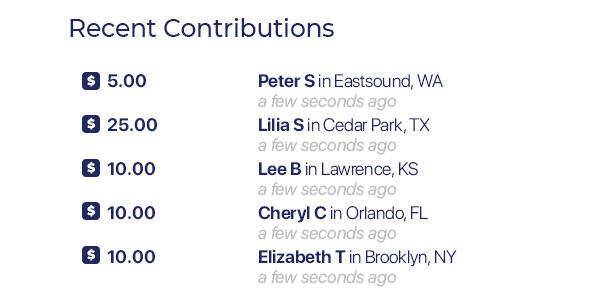 ActBlue Contributions Scrolling ActBlue contributions