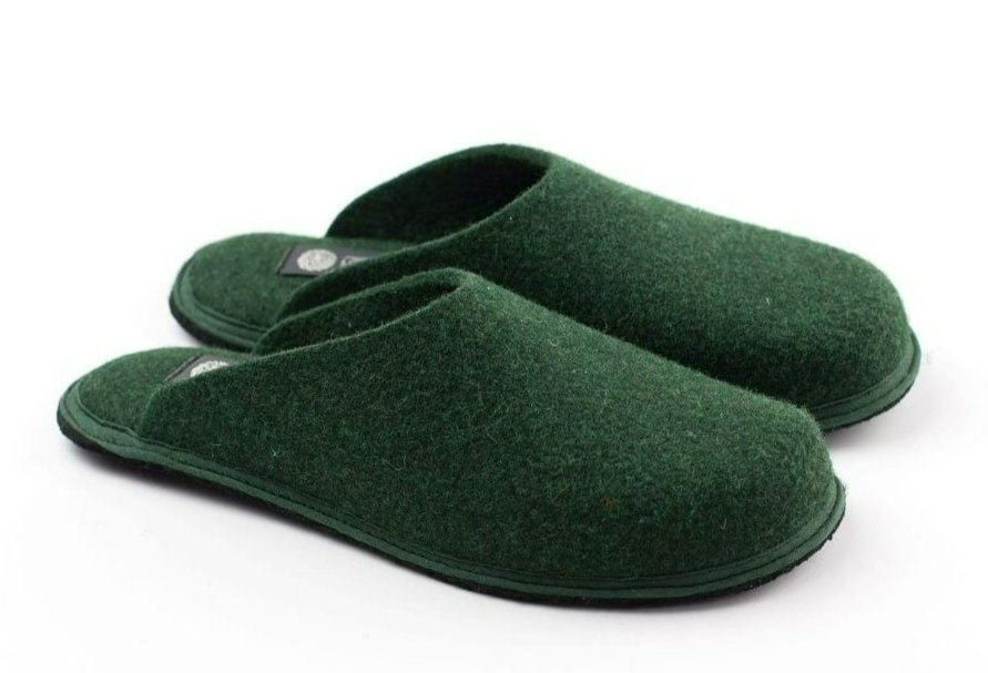 pantofole holi uomo verde bosco lana cotta