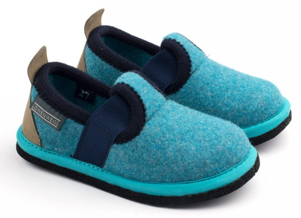 pantofole in feltro bambini blu