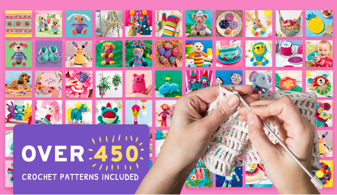 Over 450 crochet patterns included