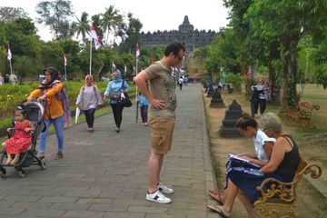 Taman Wisata Candi Borobudur, Magelang, Jawa Tengah, Jumat (24/8/2018)