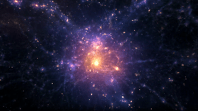 An artist's impression of a galaxy filament, which are thought to be among the largest structures possible in the universe
