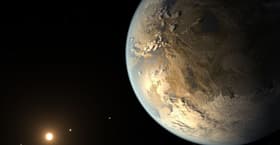 Artist's concept of the first validated Earth-sized exoplanet found by the Kepler Space Telescope