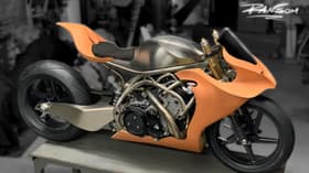 Don't mind the orange bucks – the bike will be all metal when finished, anodized to provide color highlights