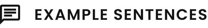 EXAMPLE SENTENCES