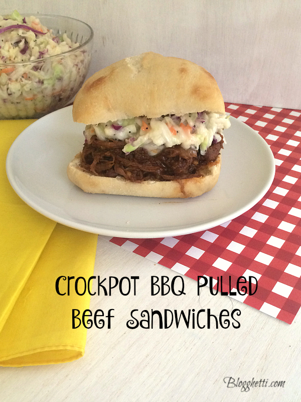 Crockpot BBQ-Pulled Beef Sandwiches