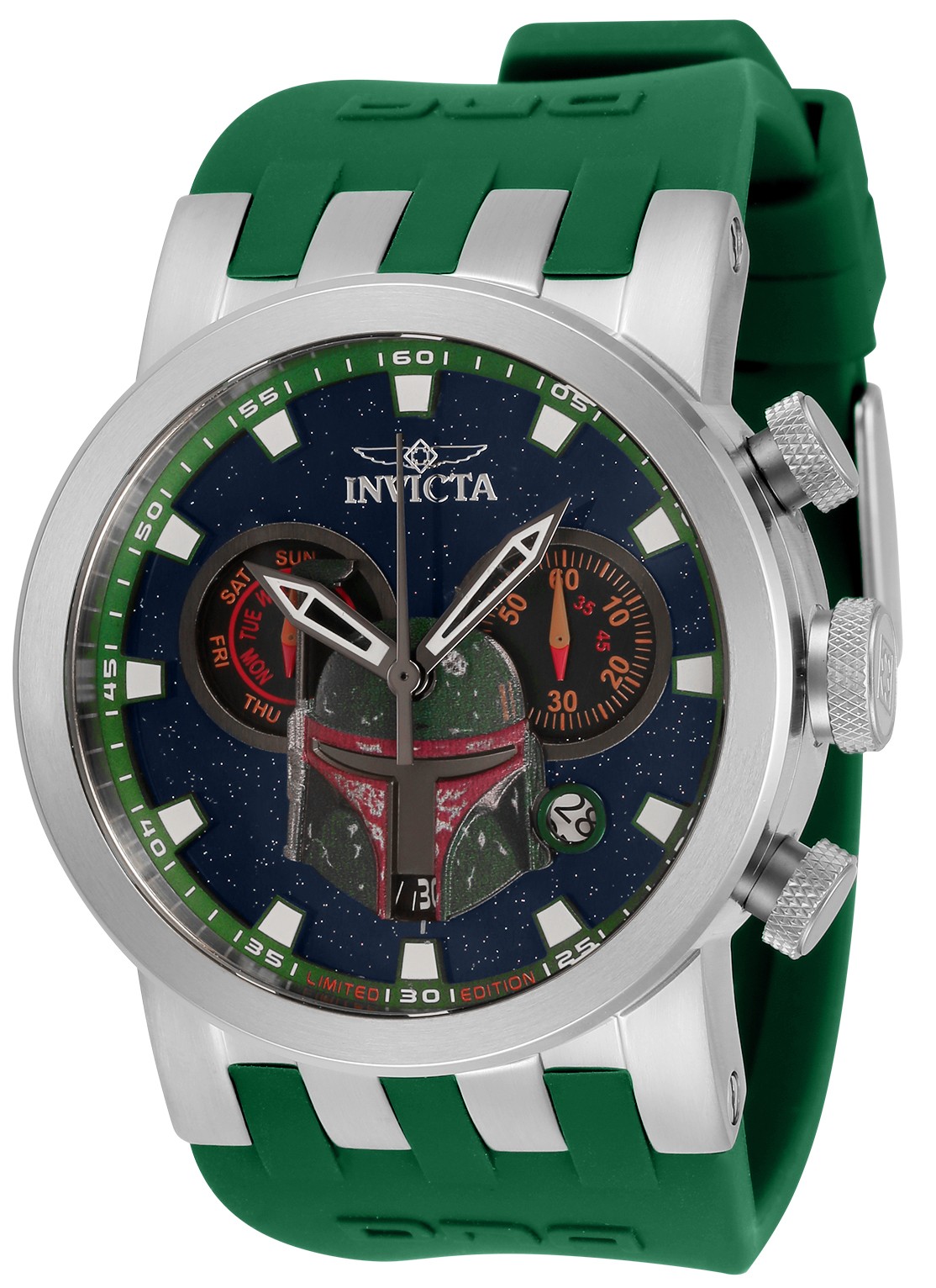 Invicta Star Wars Boba Fett Men's Dark Blue, Dark Green, Gunmetal, Red Watch - 46mm - (34686)
