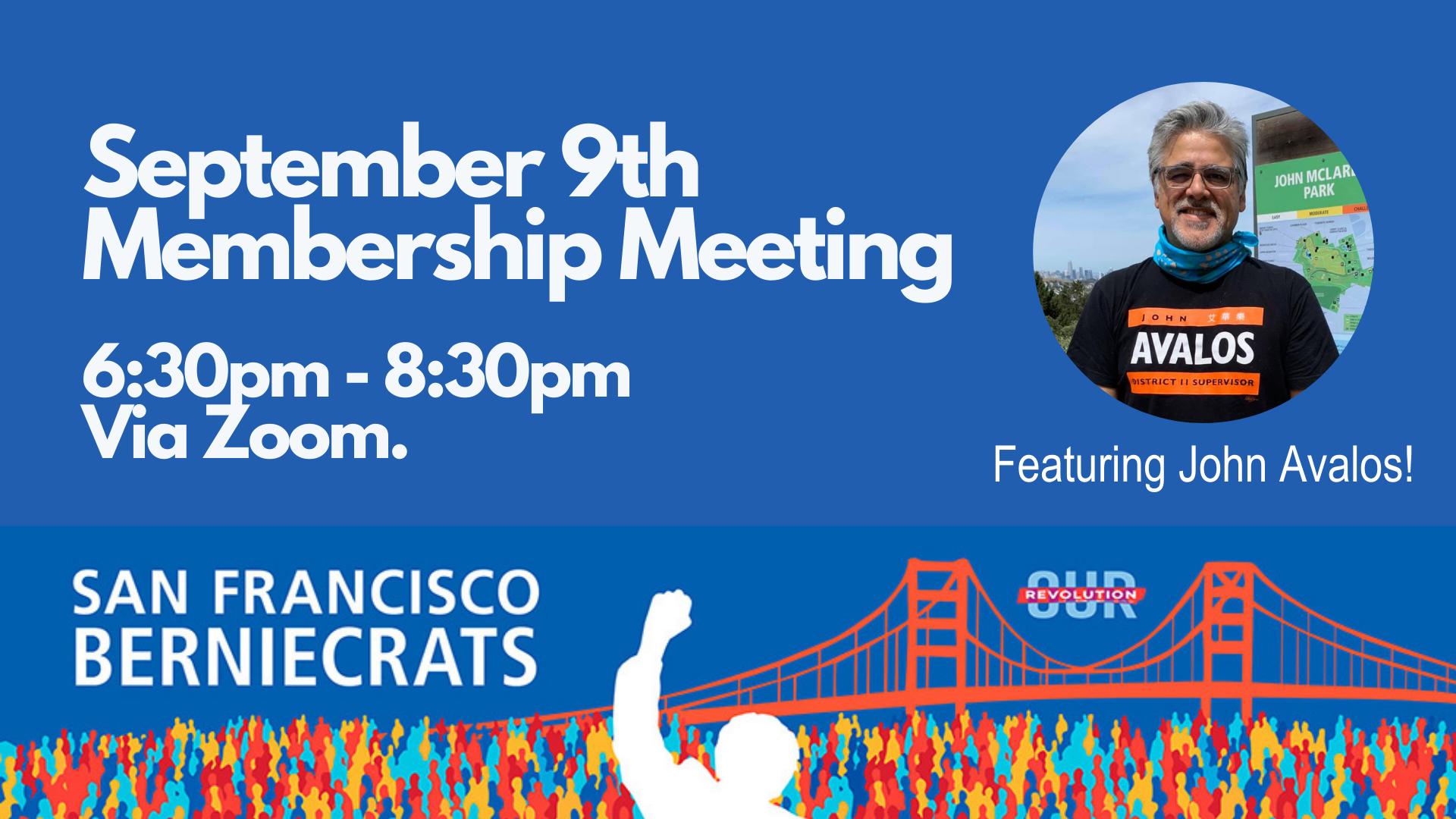 SF Berniecrats monthly meeting @ Online via Zoom