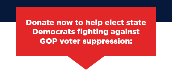 Fight back now. Donate now to help elect state Democrats fighting against GOP voter suppression: