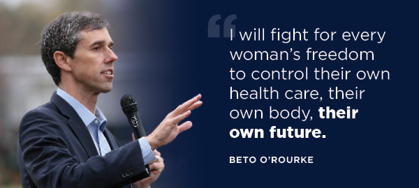 I will fight for every woman's freedom to control their own health care, their own body, their own future. I will fight for every woman's freedom to control their own health care, their own body, their own future.