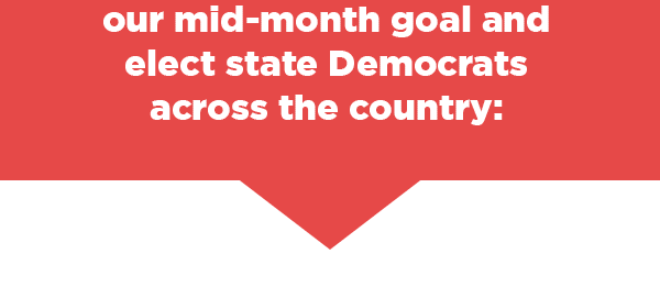 Chip in now to help us hit our mid-month goal and elect state Democrats across the country >> 