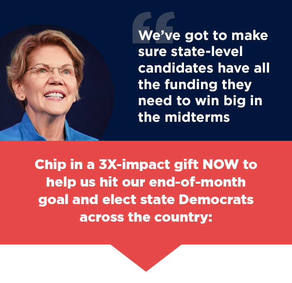 “We’ve got to make sure state-level candidates have all the funding they need to win big in the midterms” - Elizabeth Warren