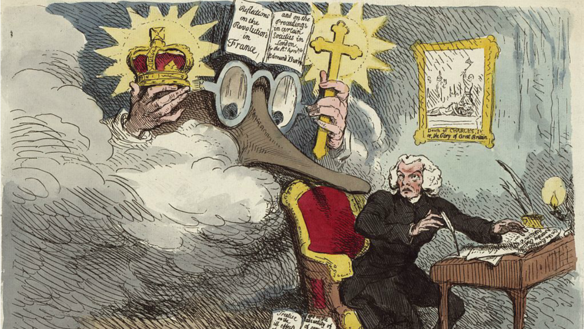 Smelling out a rat or the Atheistical-RevolutionistDistriubed in his Midnight Calculations James Gillray 1790