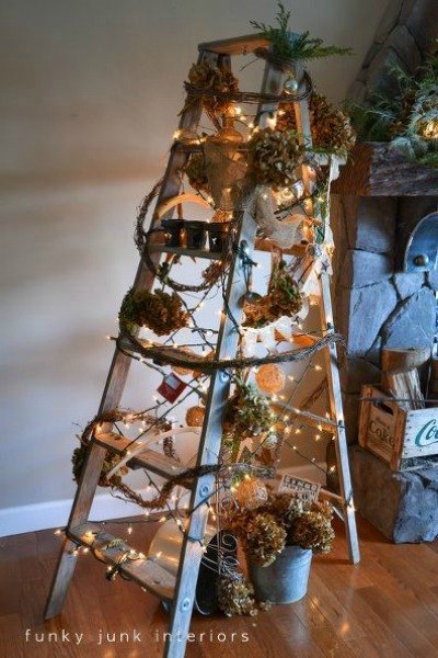 s 20 fake christmas trees you ll wish you d seen sooner, christmas decorations, repurposing upcycling, seasonal holiday decor, Lights and Ladders