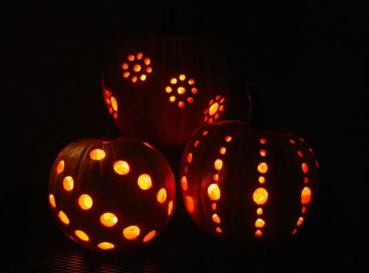 s 13 popular ways to decorate a pumpkin with little or no carving, Carve them with a drill