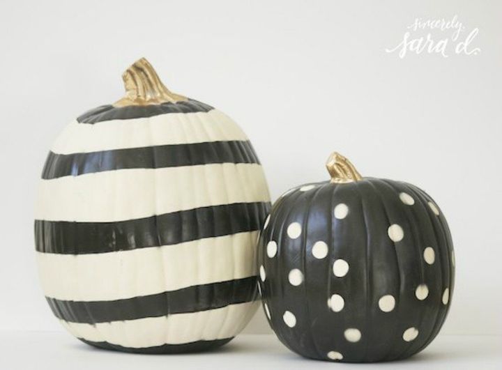 s 13 popular ways to decorate a pumpkin with little or no carving, Paint them with your favorite design