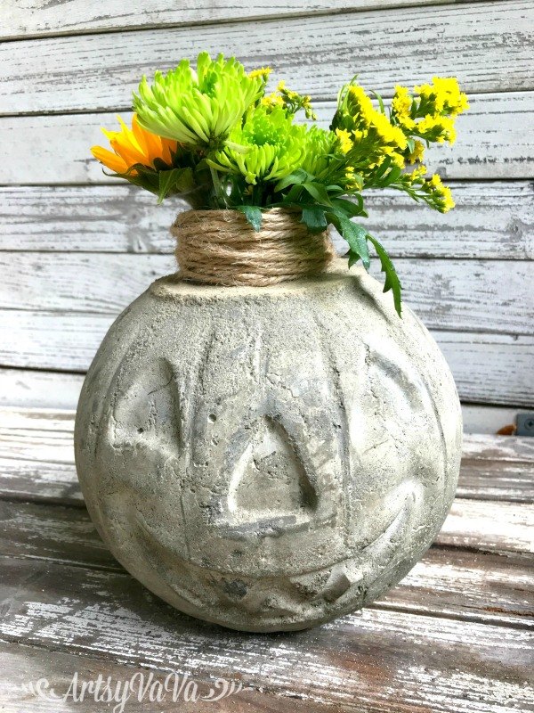 s 12 new fall porch decor ideas, These concrete pumpkin vases are all the rage this year