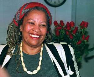 U.S. author Toni Morrison smiles in her office at Princeton University in New Jersey, while being interviewed by reporters 07 October 1993.