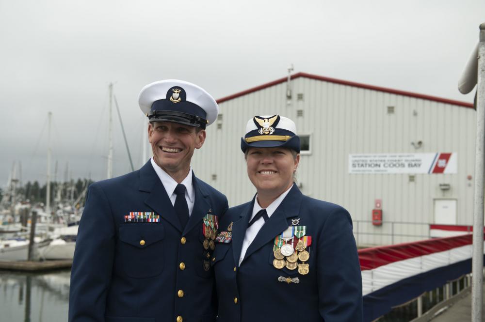 Coast Guard spouses transfer command