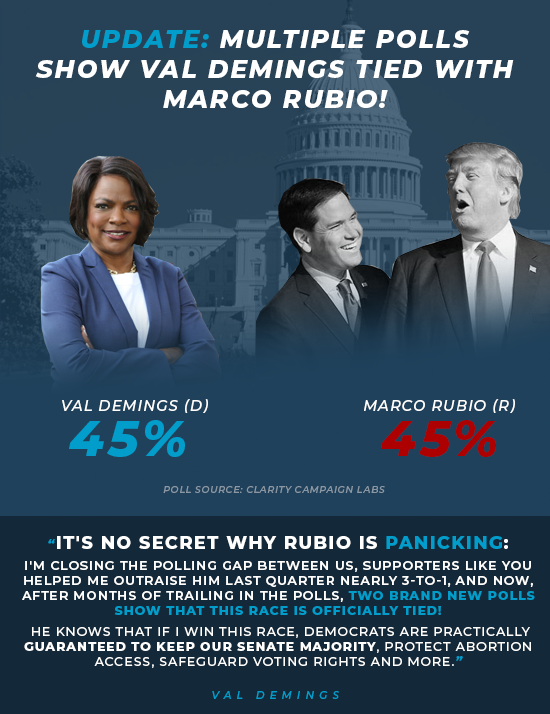 Demings 45% / Rubio 45% Demings 45% / Rubio 45%
