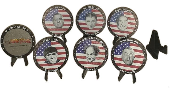 Three Stooges Collectible Coin Set!  All 6 Stooges!