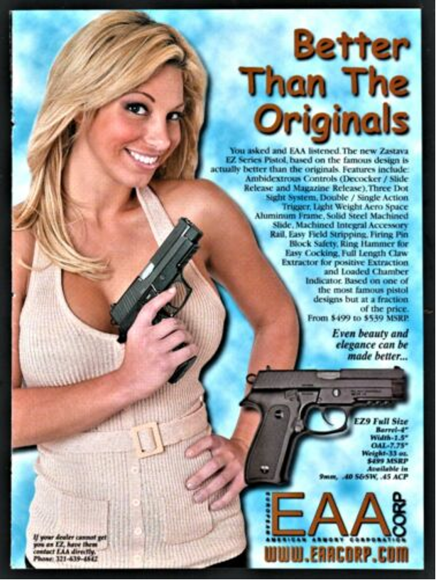 A European American Armory ad featuring a female model