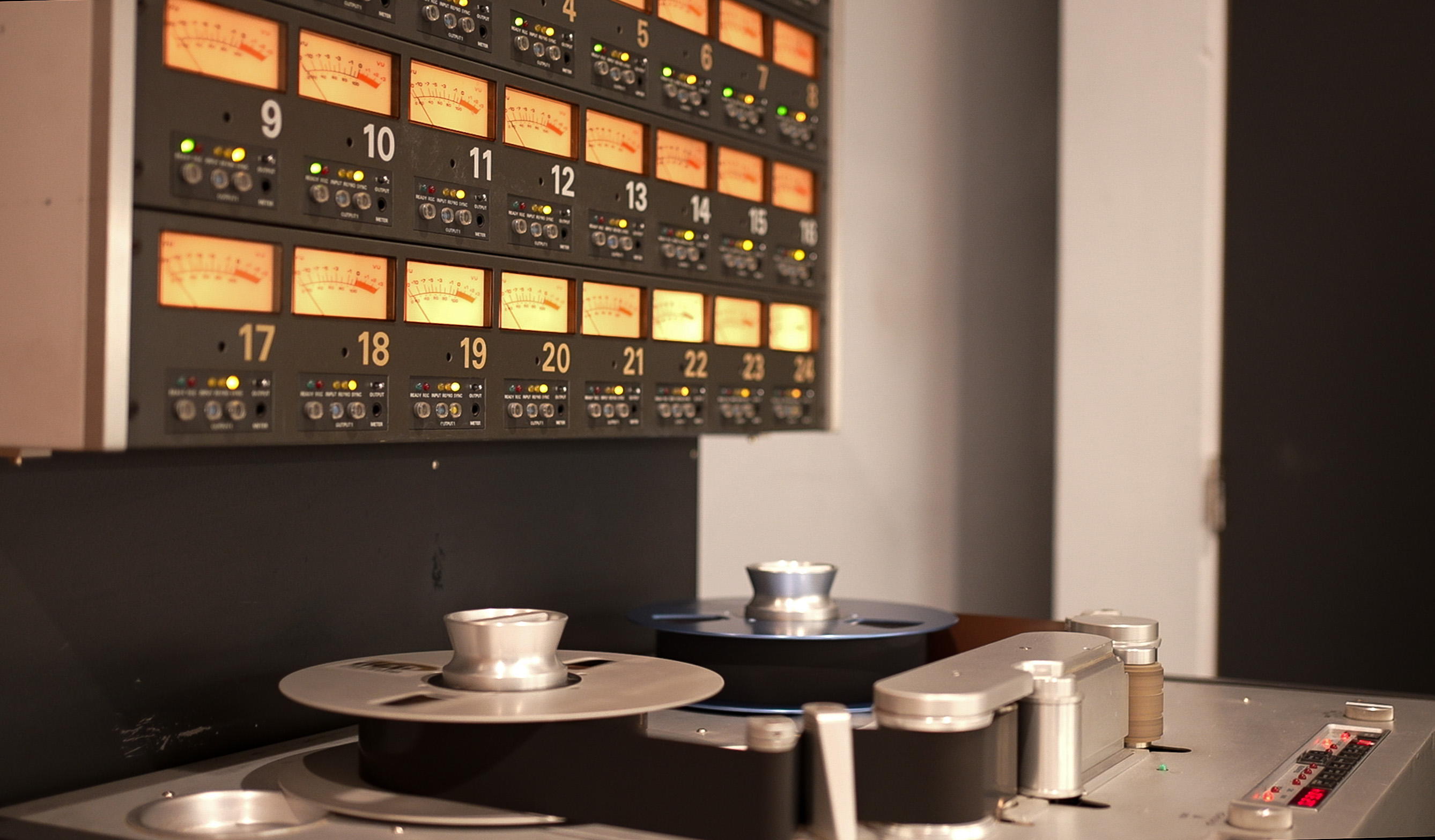 The new songs, including "War", were recorded through the BAEs live to tape on their newly acquired Studer A800 MKIII 24-track 2" tape machine. Photo credit: Michelle Mavrides