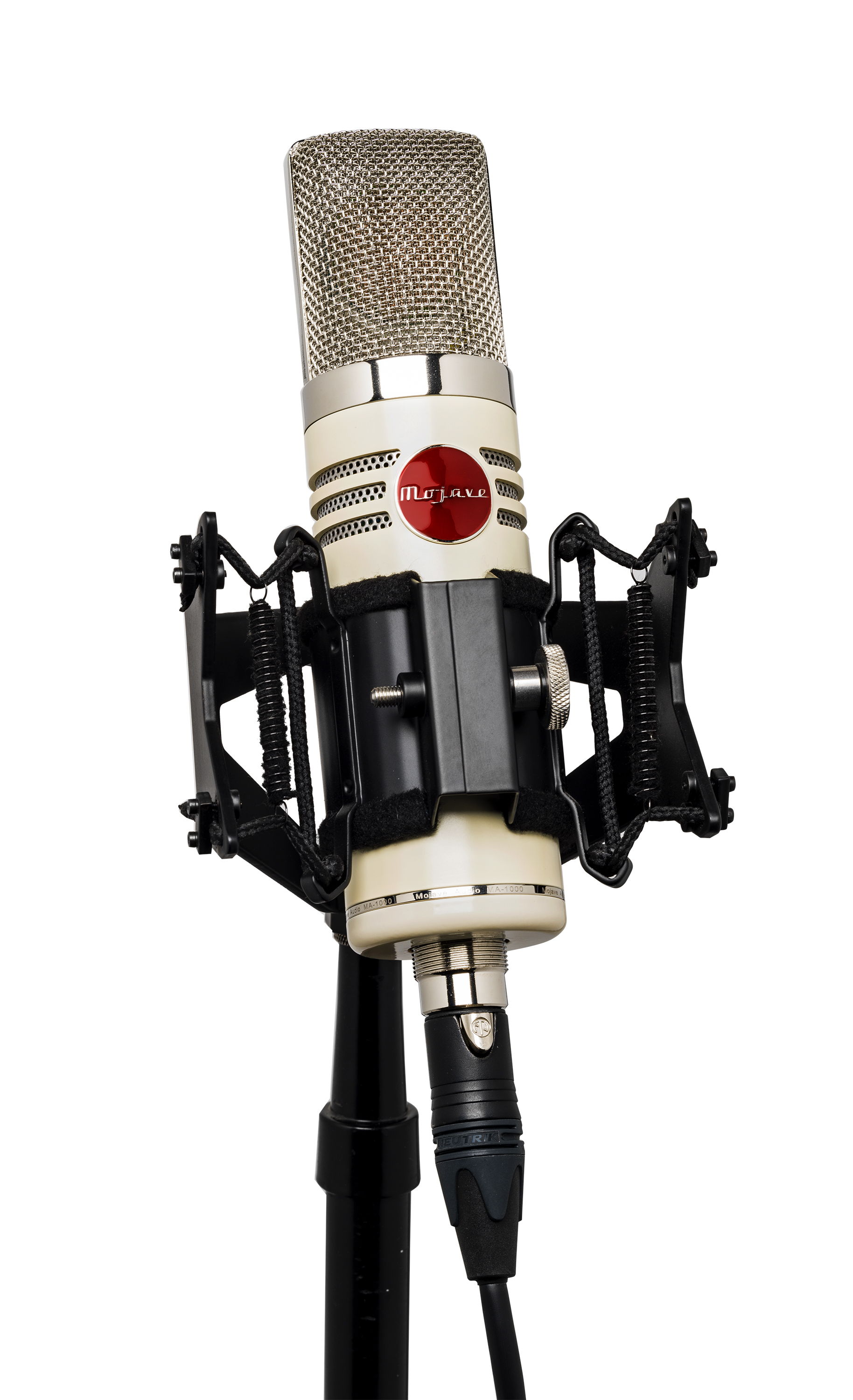The Mojave Audio MA-1000 Microphone, in shock mount