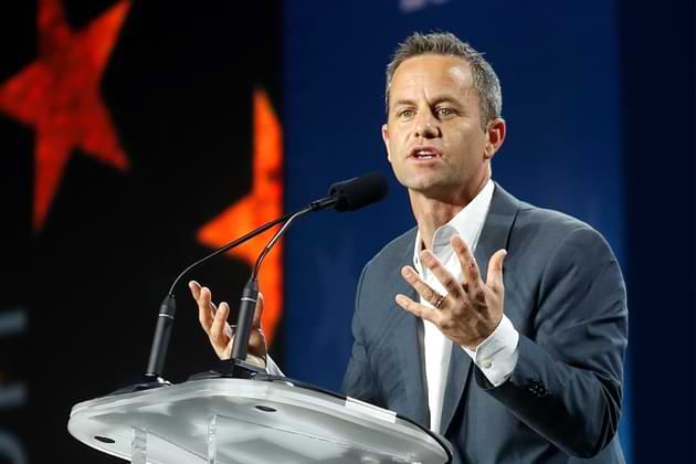 Actor Kirk Cameron makes a point as he speaks before U.S. Attorney General Jeff Sessions address at the Western Conservative Summit, Friday, June 8, 2018, in Denver. (AP Photo/David Zalubowski)