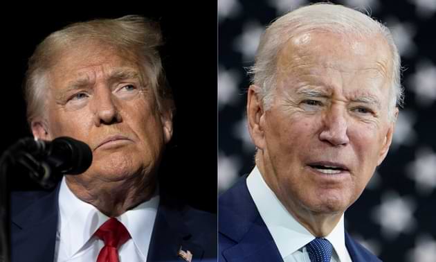 This combination of photos shows former President Donald Trump, left, and President Joe Biden, right. Biden and Trump are preparing for a possible rematch in 2024. (AP Photo/File). Biden and Trump represent the growing partisan animosity that has some voters wondering: Should America should get a divorce?