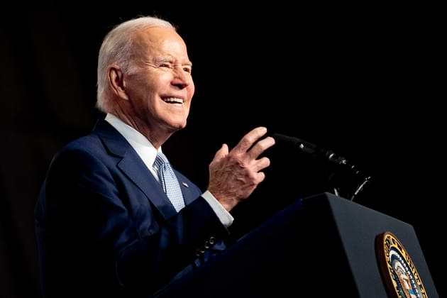 President Joe Biden speaks at the North America's Building Trades Union National Legislative Conference at the Washington Hilton in Washington, Tuesday, April 25, 2023. (AP Photo/Andrew Harnik). Biden's campaign team released a three-minute reelection video on this same day.